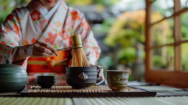 Kimono with wagashi