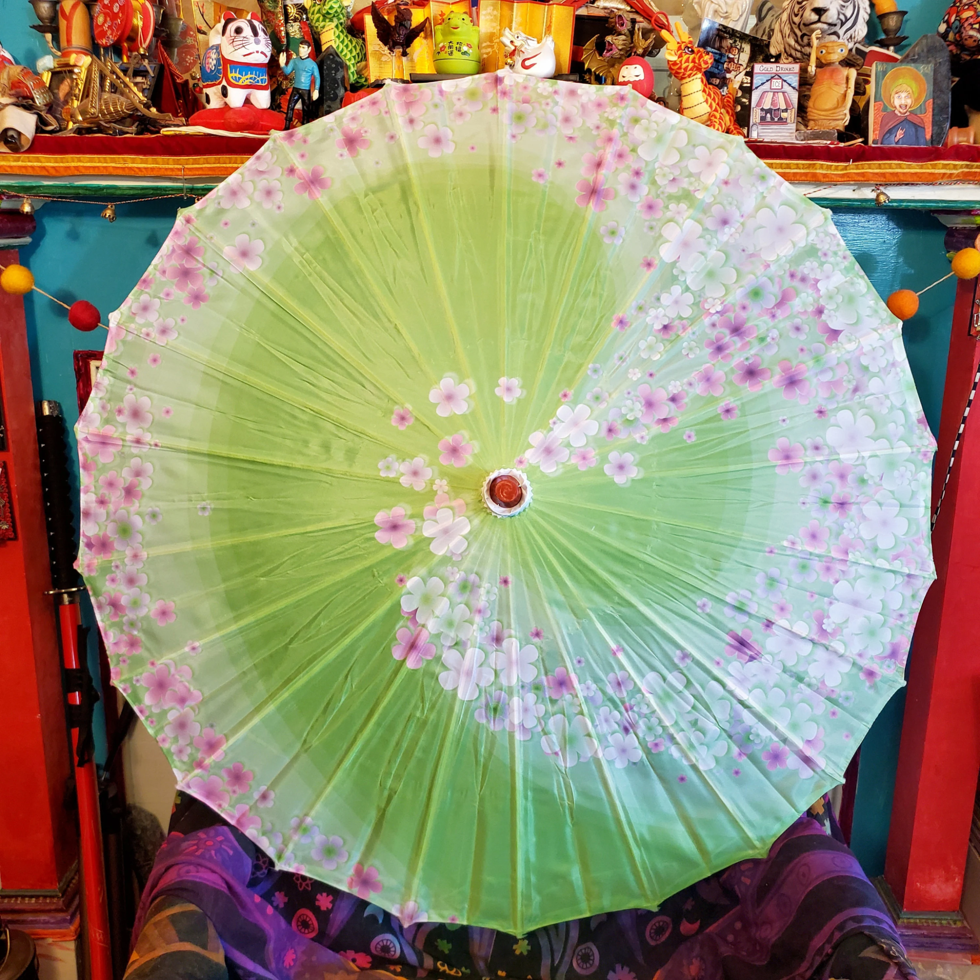 Kimono with folding fan