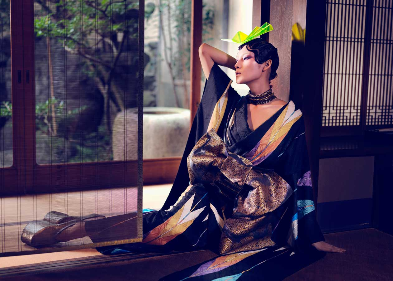 Modern kimono poses