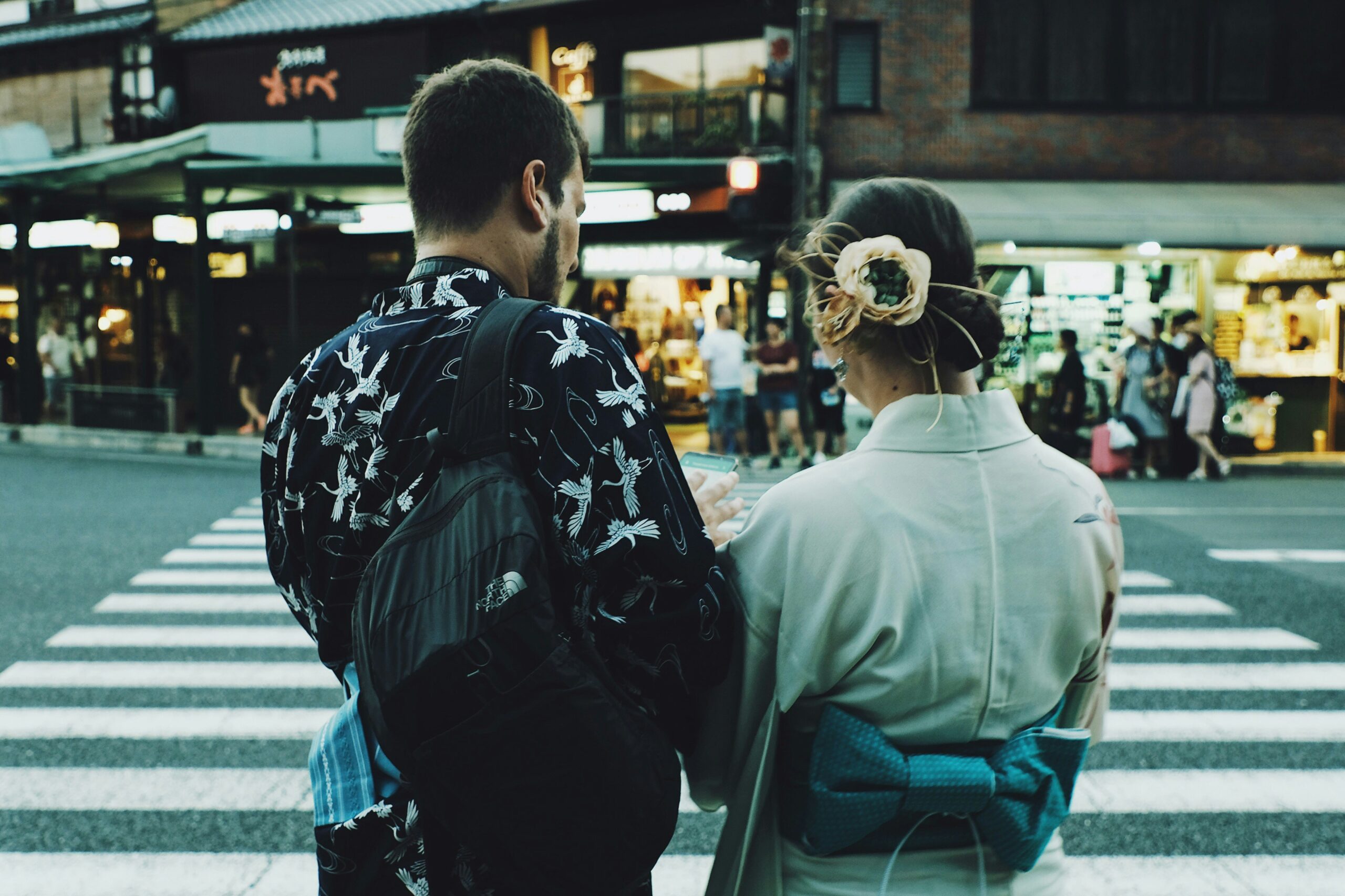 Professional kimono photoshoot session at iconic Fushimi Inari shrine in Kyoto, capturing the perfect blend of traditional Japanese attire and sacred architectural beauty