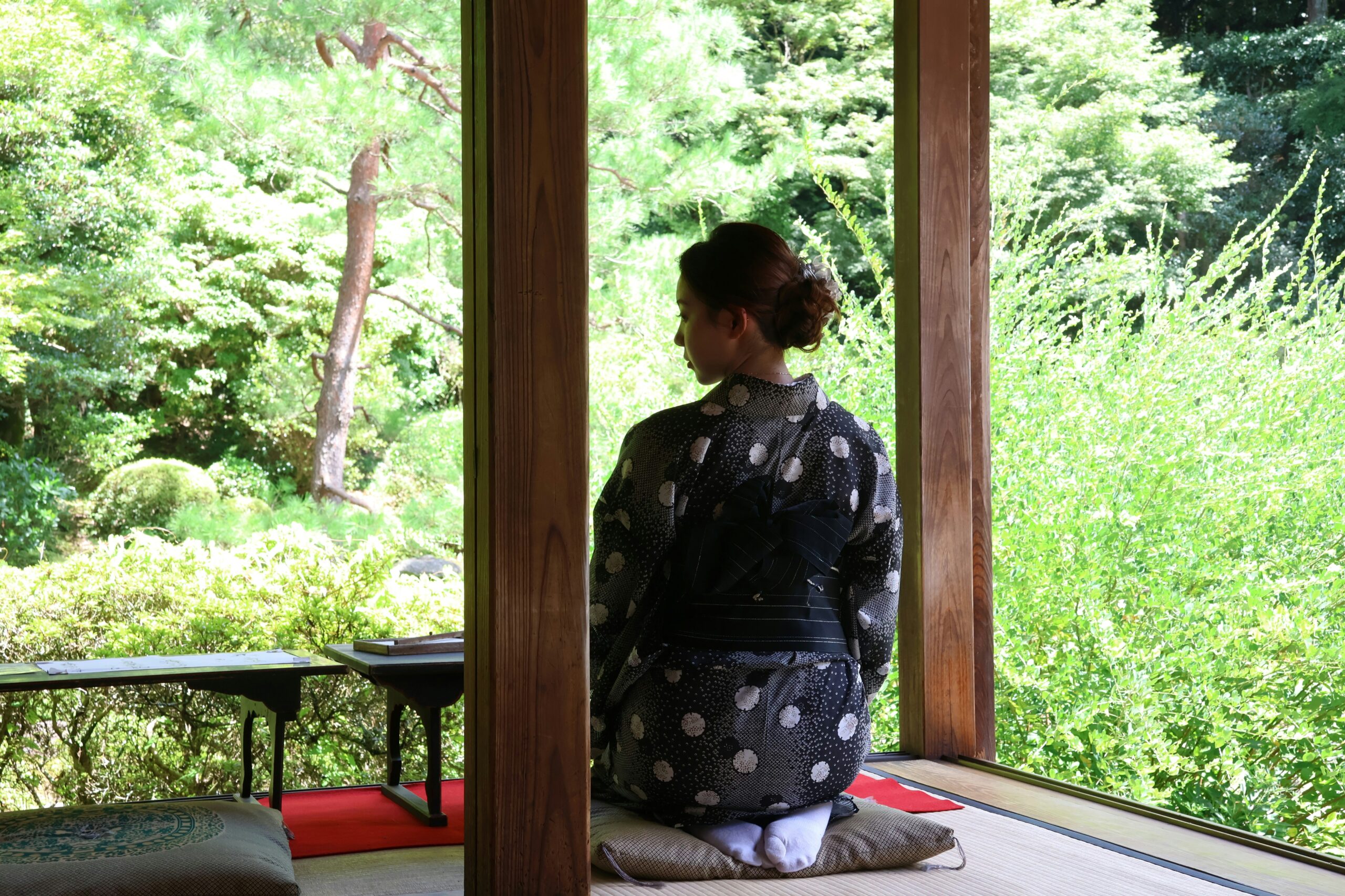Traditional geisha walking through historic Kyoto street wearing formal kimono with expertly tied obi, demonstrating authentic kimono culture in Gion district