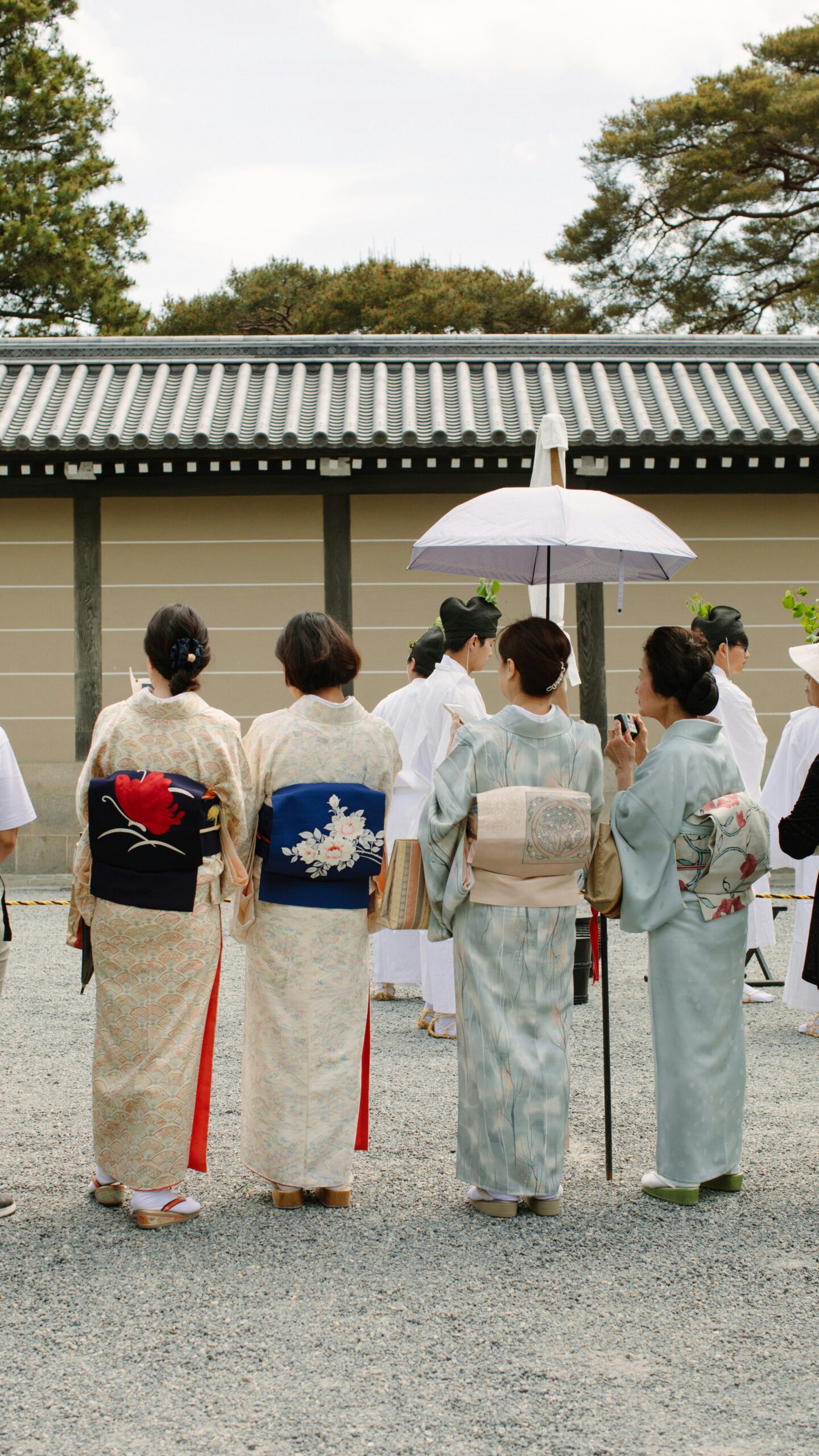 Kyoto Imperial Palace grounds featuring traditional architecture and gardens where imperial ceremonies and court protocols were historically performed